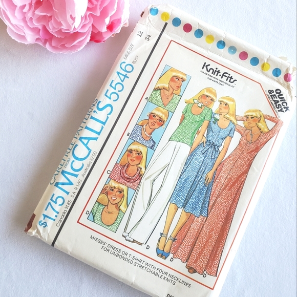 1977 Cut MCCALL'S JERSEY KNIT DRESS PATTERN 5546 - Picture 1 of 5
